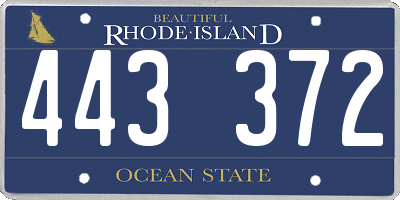 RI license plate 443372