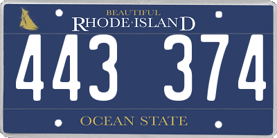 RI license plate 443374