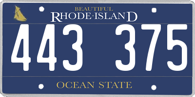 RI license plate 443375