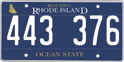 RI license plate 443376