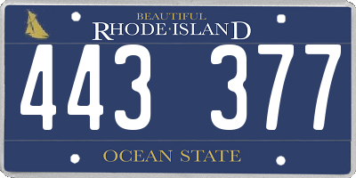 RI license plate 443377