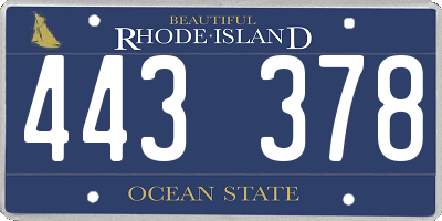 RI license plate 443378