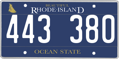 RI license plate 443380