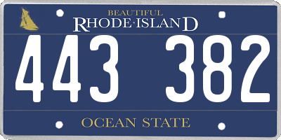 RI license plate 443382