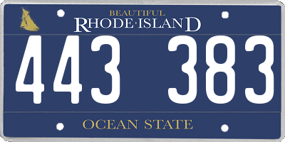 RI license plate 443383