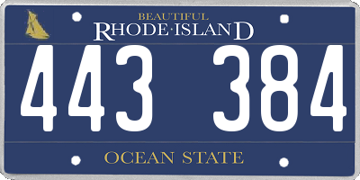 RI license plate 443384