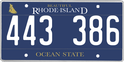 RI license plate 443386