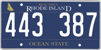RI license plate 443387