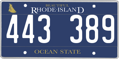 RI license plate 443389