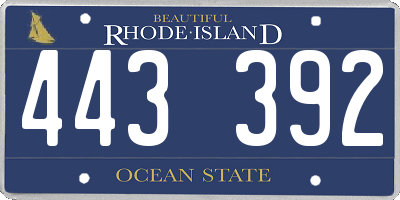 RI license plate 443392