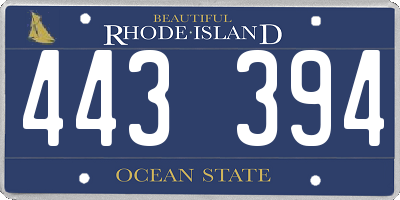 RI license plate 443394