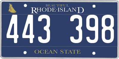 RI license plate 443398