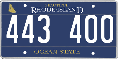 RI license plate 443400