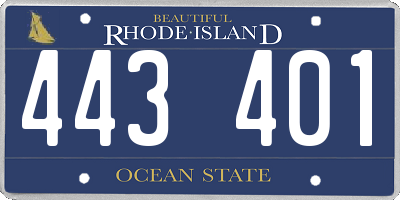 RI license plate 443401