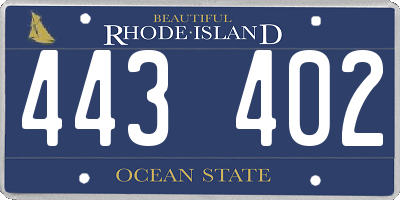 RI license plate 443402