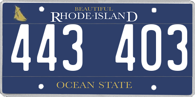 RI license plate 443403