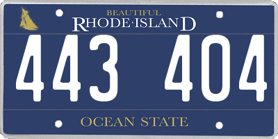 RI license plate 443404