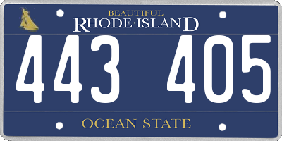 RI license plate 443405