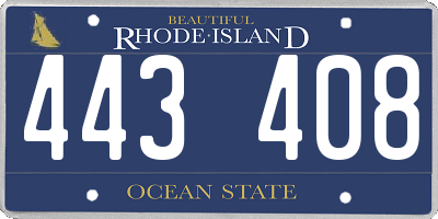 RI license plate 443408