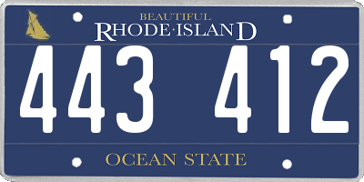 RI license plate 443412