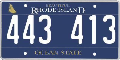 RI license plate 443413