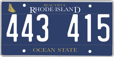 RI license plate 443415
