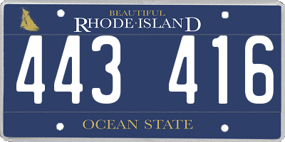 RI license plate 443416