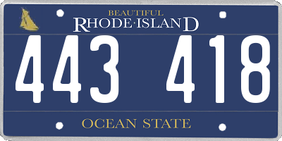 RI license plate 443418