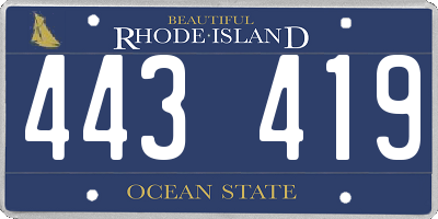 RI license plate 443419