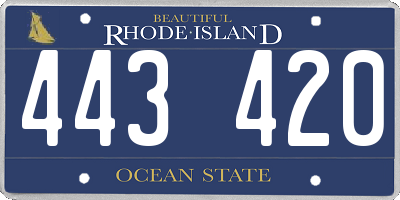 RI license plate 443420