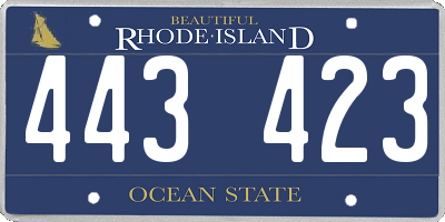 RI license plate 443423