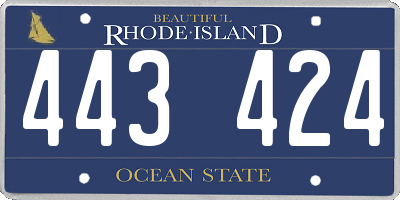RI license plate 443424