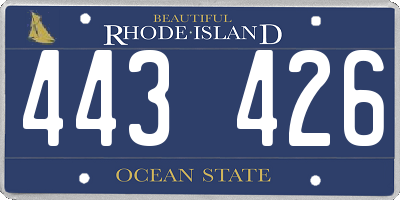 RI license plate 443426