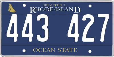 RI license plate 443427