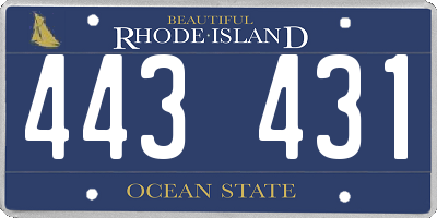RI license plate 443431