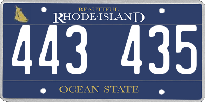 RI license plate 443435
