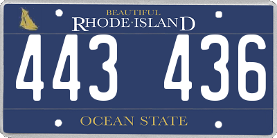 RI license plate 443436