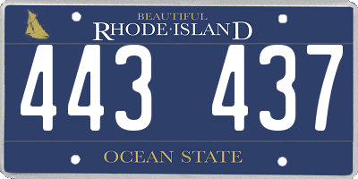 RI license plate 443437