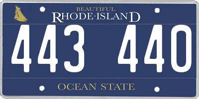 RI license plate 443440