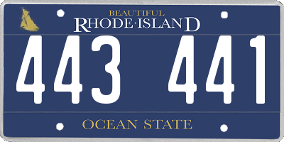 RI license plate 443441