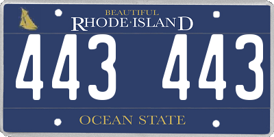 RI license plate 443443