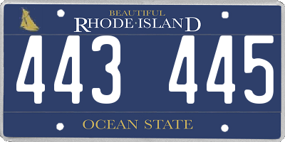 RI license plate 443445