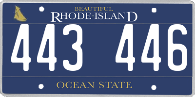 RI license plate 443446