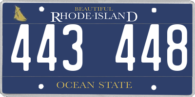 RI license plate 443448