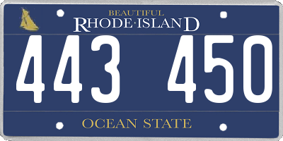 RI license plate 443450