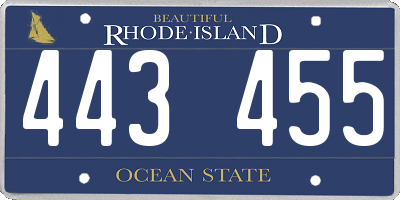 RI license plate 443455