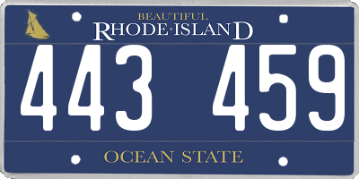 RI license plate 443459