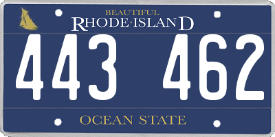 RI license plate 443462