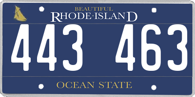 RI license plate 443463