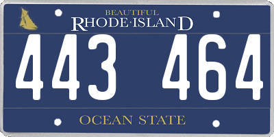 RI license plate 443464